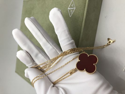 Oro real ningún collar del oro de Diamond Vantage 18K con la flor roja