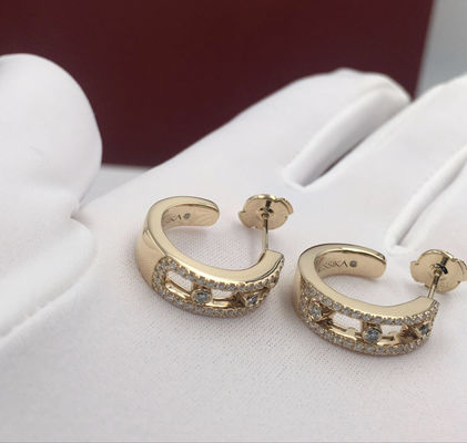 Oro elegante lleno 18K Diamond Earrings Yellow Gold de Diamond Elegant