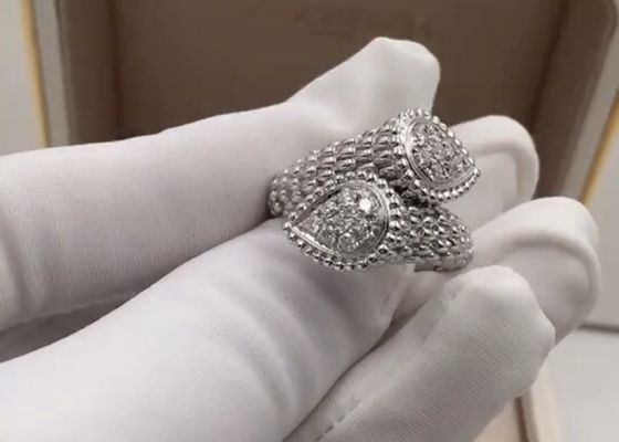 0,66 quilates elegantes de oro Diamond Ring, 18kt oro blanco Diamond Engagement Ring de 18K