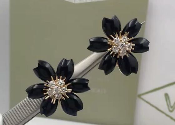 Pendientes de gama alta elegantes del oro 18K de los regalos de la novia con los diamantes