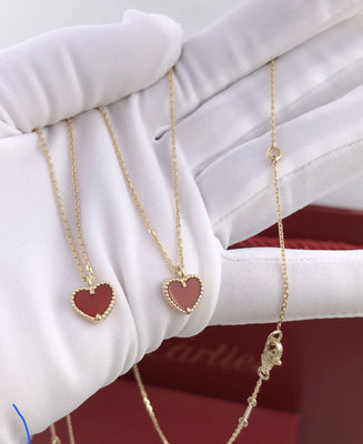 Collar en forma de corazón del oro 18K de los regalos de las señoras jovenes con cornalina
