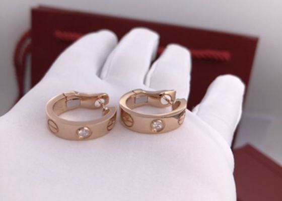 Oro lujoso hermoso Diamond Earrings Rose Gold de B8022900 18K